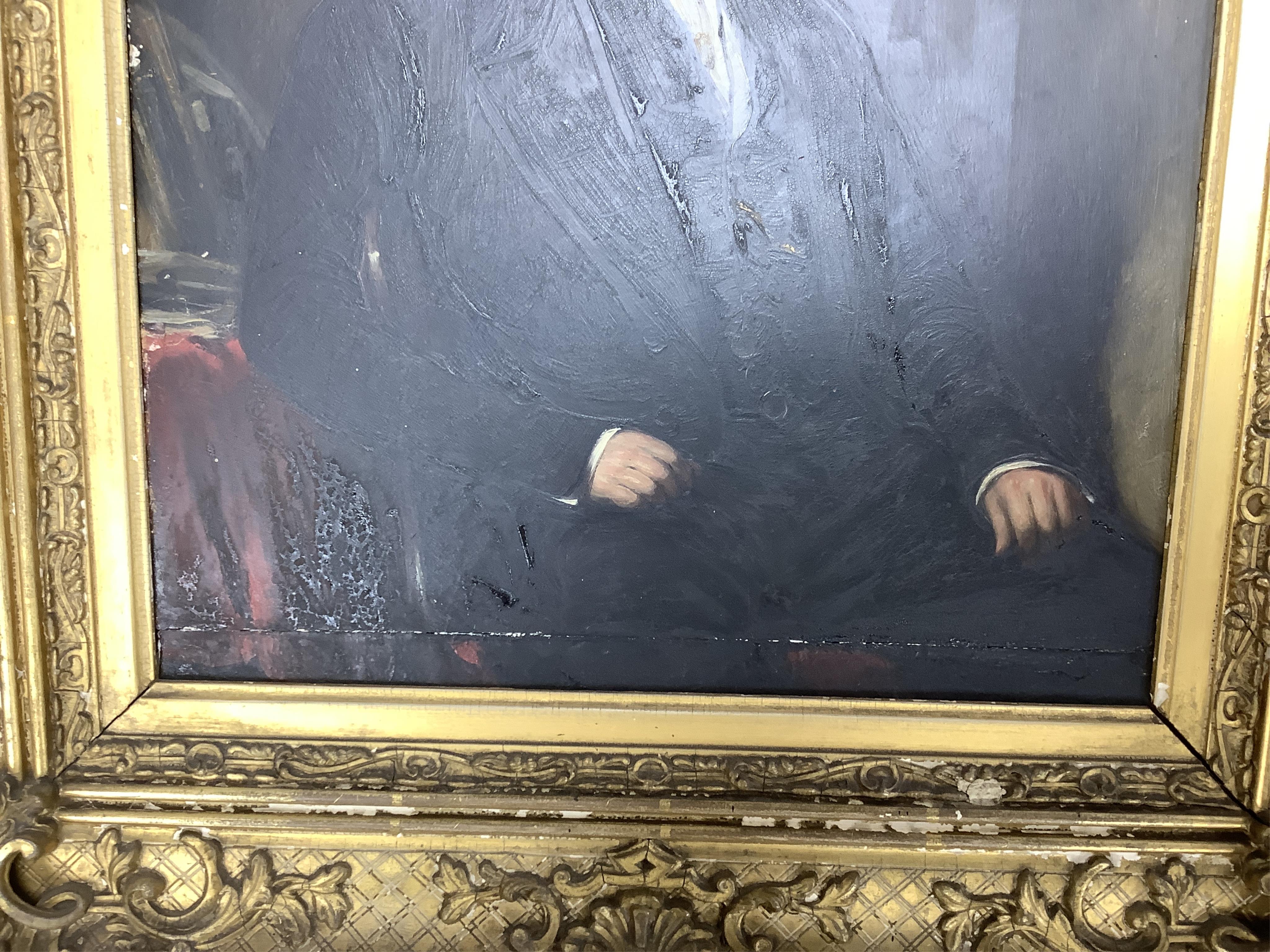 Victorian School, Portrait of gentleman from the Bickersteth family, oil on mill board, 37 x 29cm, ornate gilt frame